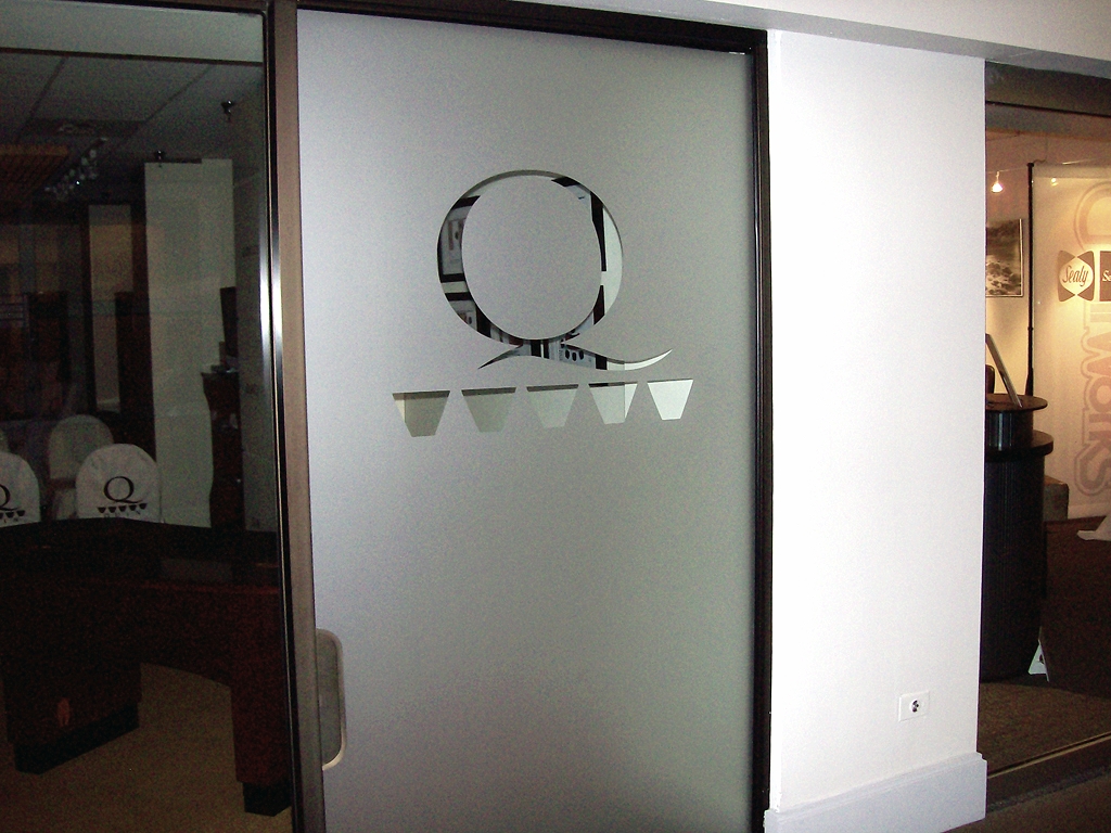 Frosted Glass Vinyl Graphics Privacy Film Impact Signs