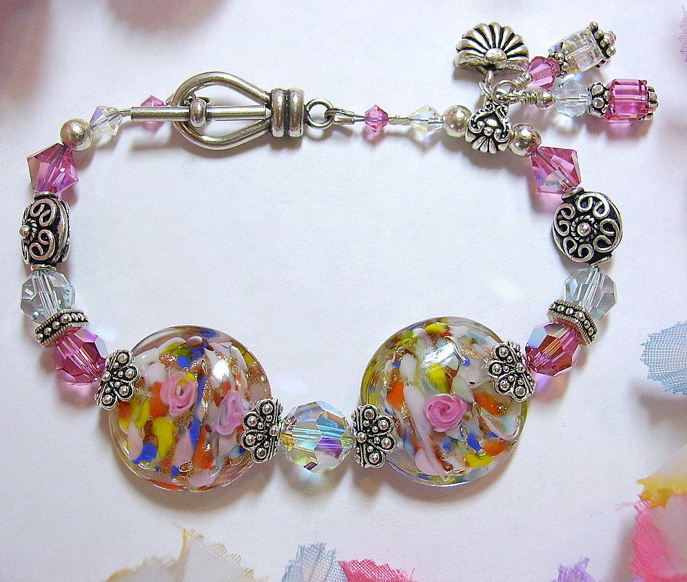 Glass with Crystal and Silver Bracelet Made with … Flickr