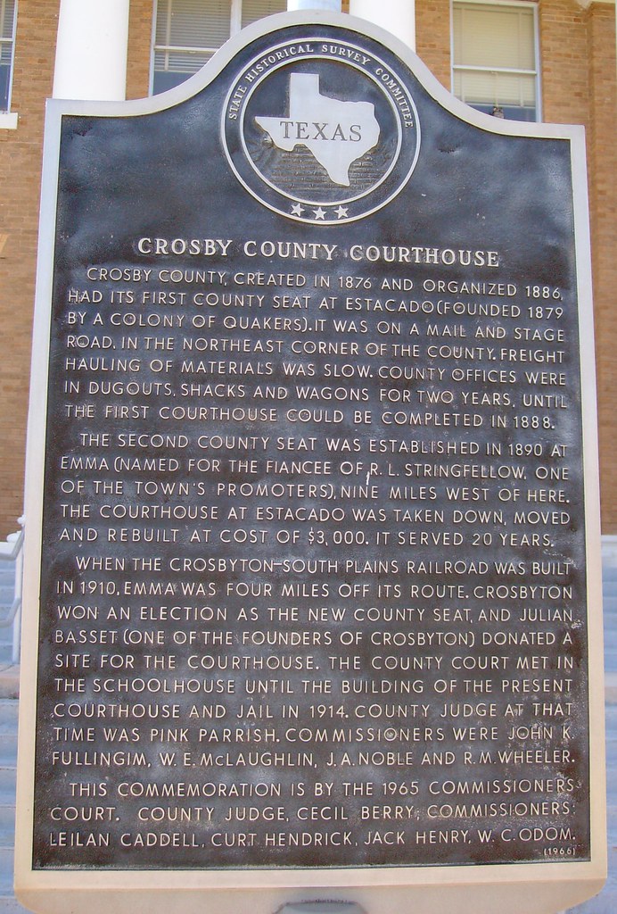 Crosby County Courthouse Marker (Crosbyton, Texas) Flickr