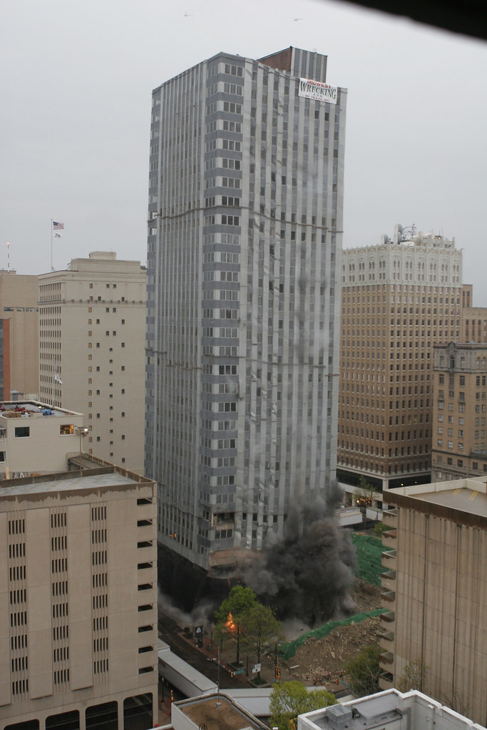 Landmark Tower implosion ©Fort Worth StarTelegram not for… Flickr