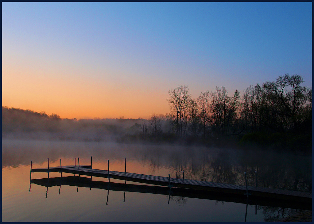 Foggy Morning Lamberton Lake. Grand Rapids, Michigan. Tom Syrba