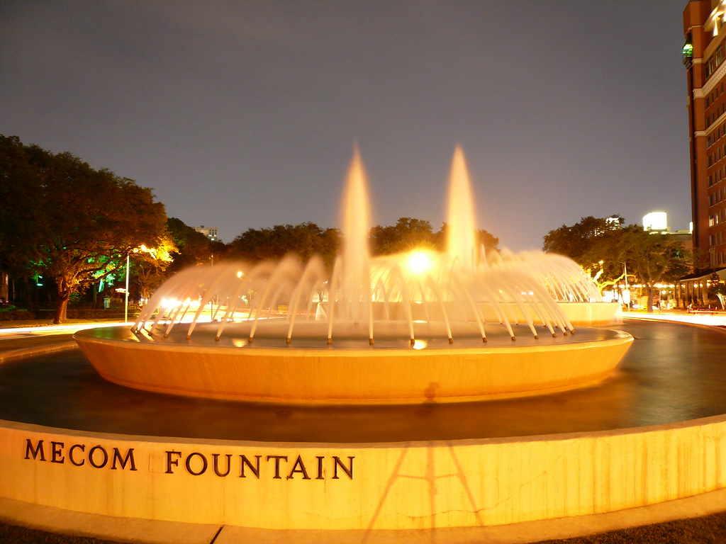 Fountains Herman Park at night Houston Mark Flickr