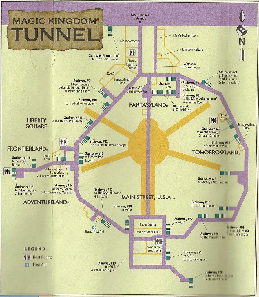 Map of the Magic Kingdom Utilidors John Corigliano Flickr