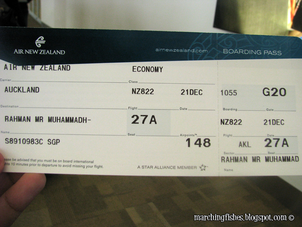 Air New Zealand Boarding Pass Nz822 Adl akl Muhammad Hafiz