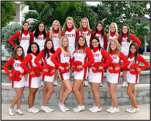 Key West High School Cheer Team Wearing Motionwear Cheer Uniforms a
