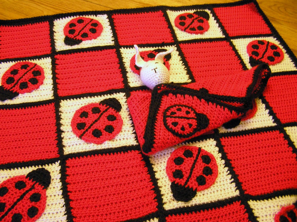 ForrestBlanket This is a crocheted ladybug baby blanket wi… Flickr