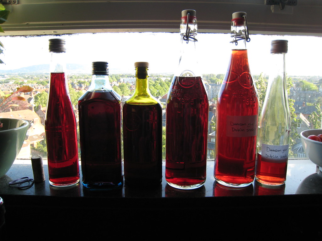 sloe gin and damson gin The sloe gin is substantially dark… Flickr