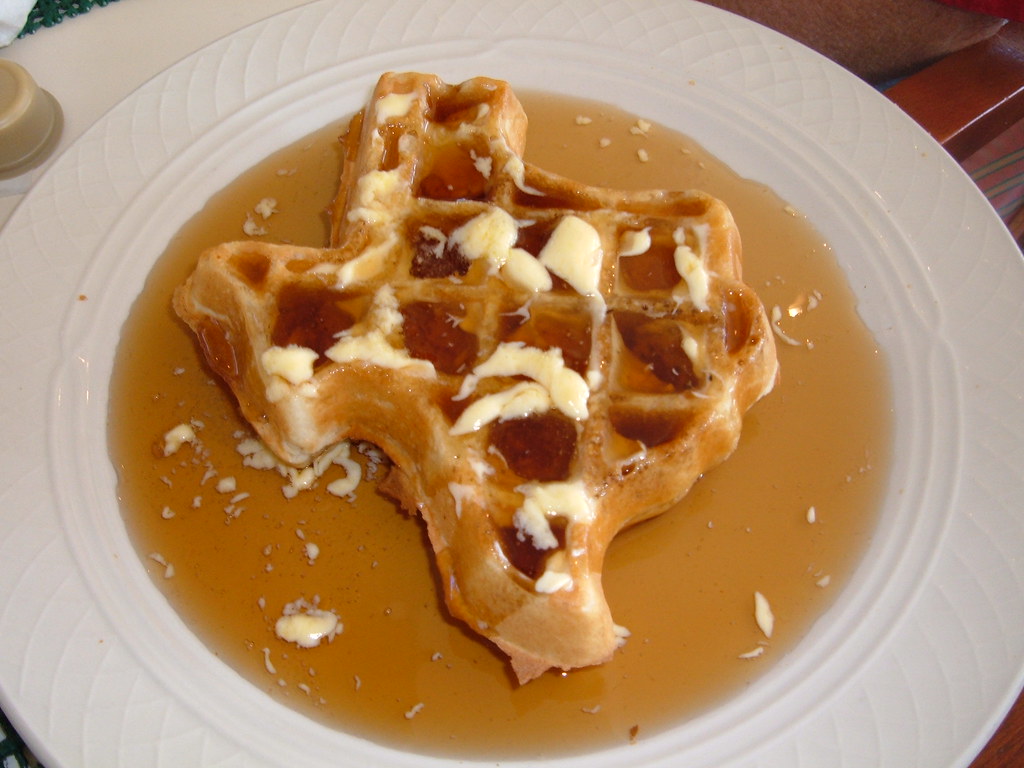 Fort Worth Stockyards Breakfast Texas shaped waffle with n… Flickr
