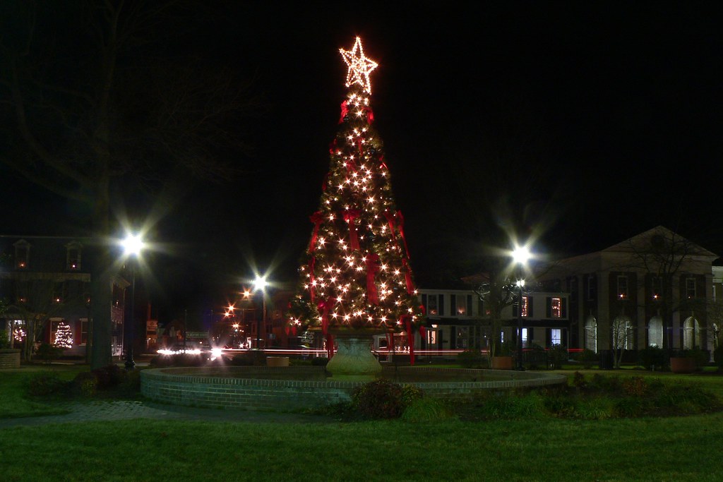 Christmas Trees Georgetown Ma tree at night 1 Mike Mahaffie Flickr