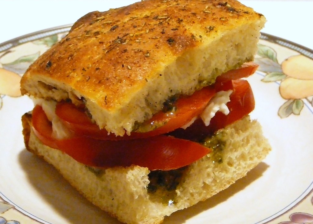 Pesto, Mozzarella, Tomato, Focaccia A popular sandwich at … Flickr