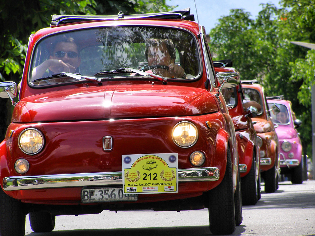 cars Fiat rally in Interlaken, Switzland. AlecMac Flickr