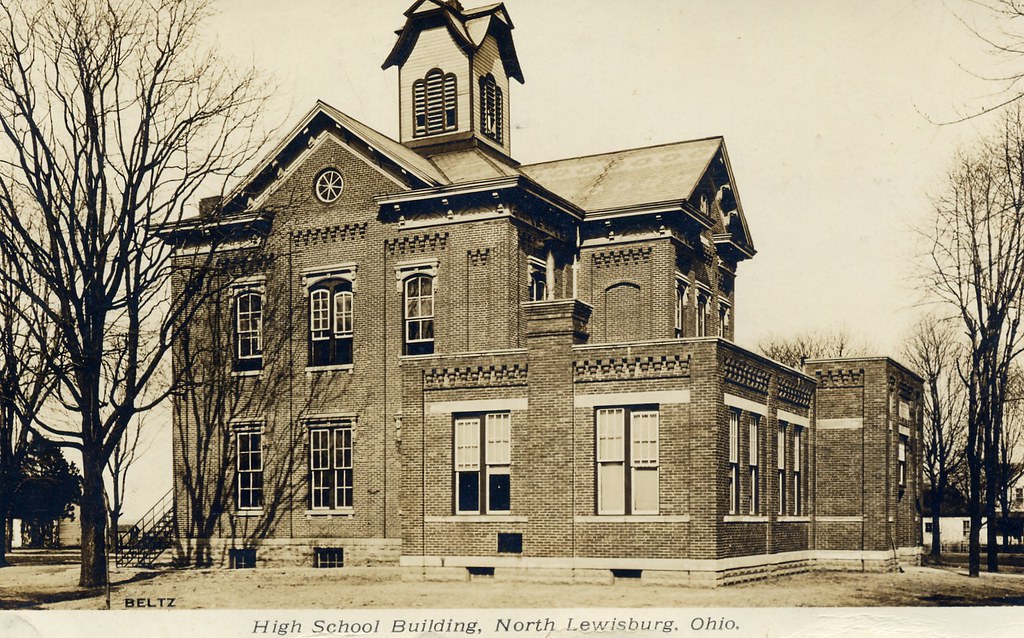 OH North Lewisburg High School Old postcard of the High … Flickr