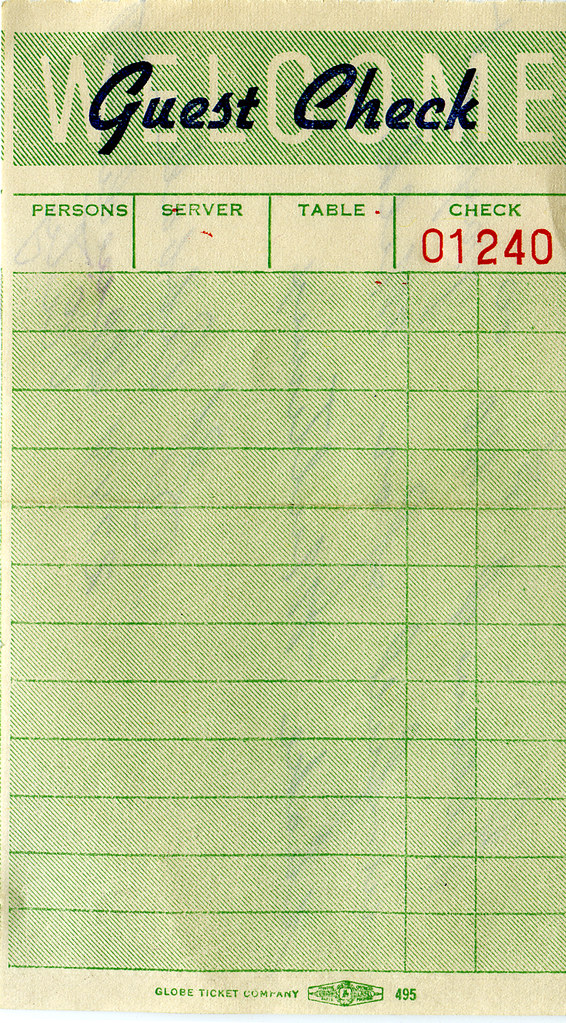 Guest Check What pretty much every restaurant check used t… Flickr
