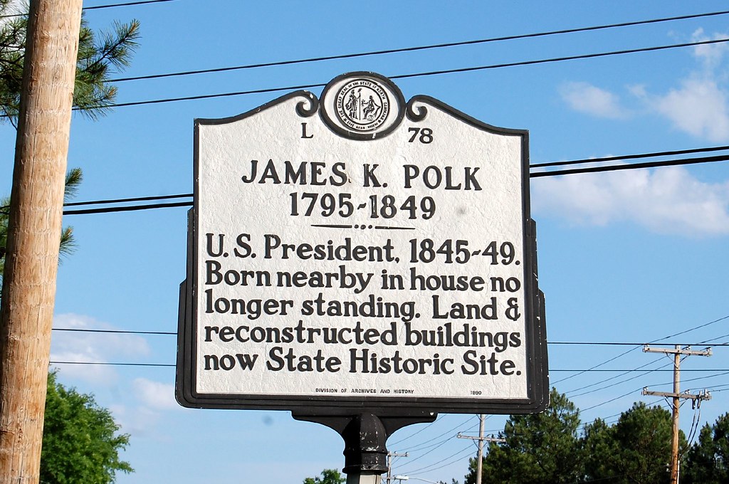 James K. Polk, Pineville, North Carolina (NC) Sign marking… Flickr