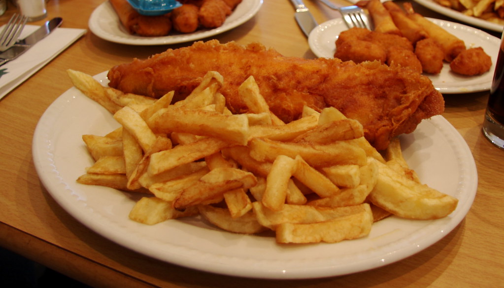 Fish and Chips at Fish Bar Restaurant Wimbledon Barry