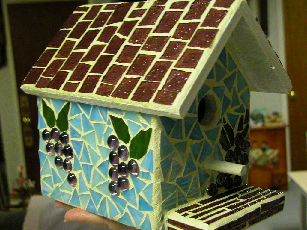 Mosaic Bird House She has been doing all kinds of custom m… Flickr