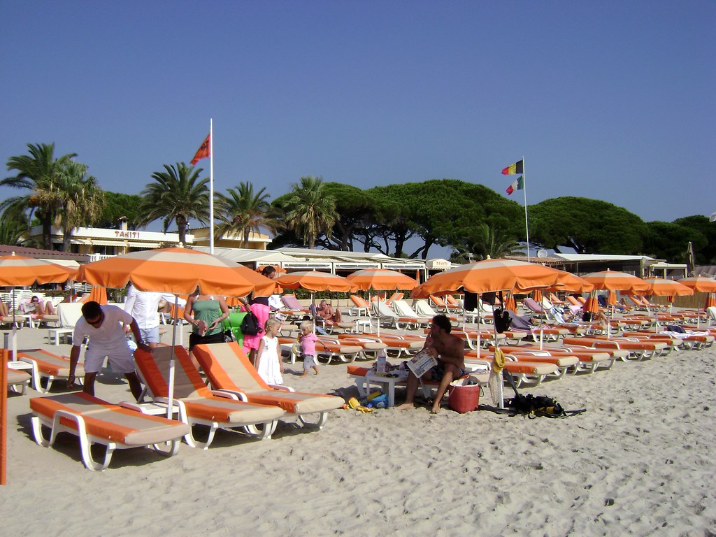 Playa Tahiti. Tahiti Beach, Pampelonne, StTropez, France www