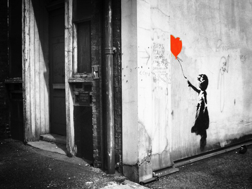 Banksy balloon girl. Vestry Street Banksy girl and balloo… Flickr