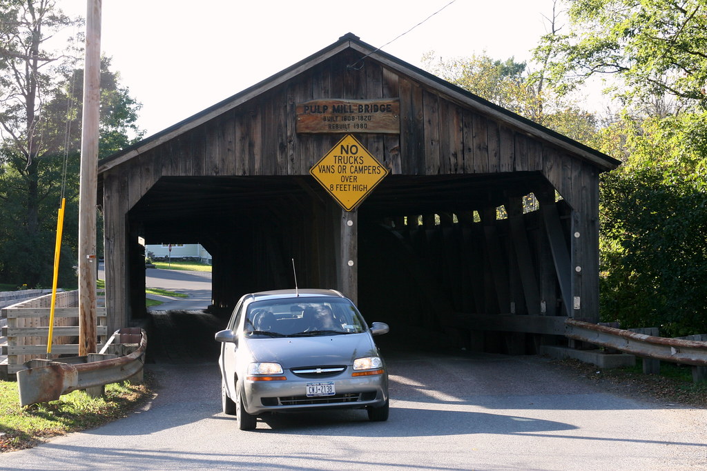 Pulp Mill Bridge and our little rental car (Middlebury, VT… Flickr