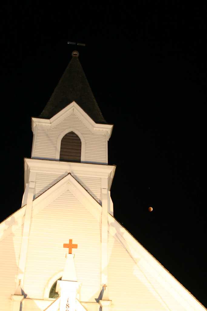 St Walburga Church Steeple Lunar Eclipse Rogers, MN anglerove Flickr