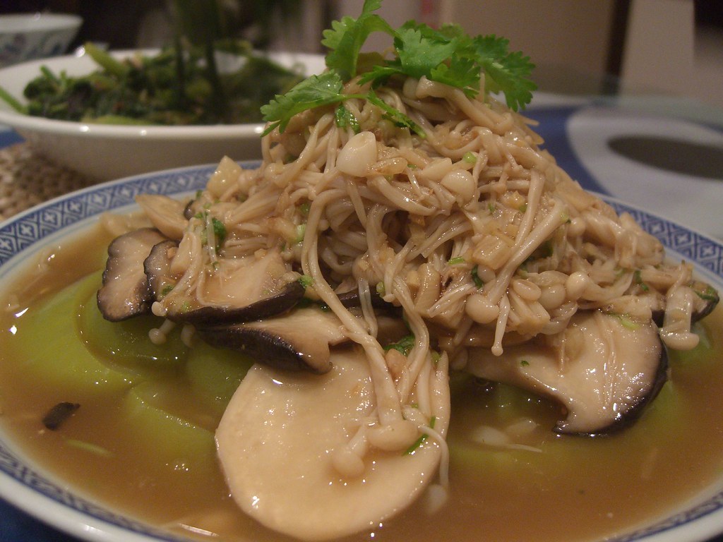 金针菇 杏鮑菇 蒸 节瓜 Steamed Hairy Gourd with Enoki and King Oyster Mushrooms