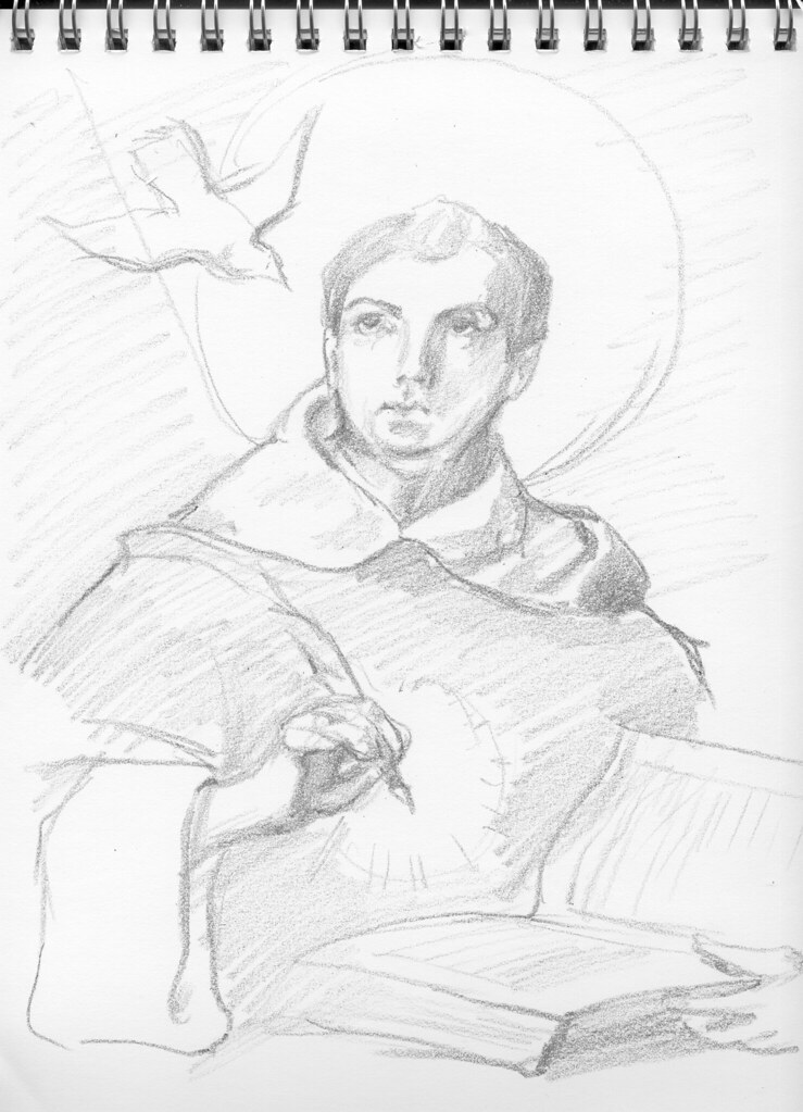 St. Thomas Aquinas drawing done in crayon bethanyhissong Flickr