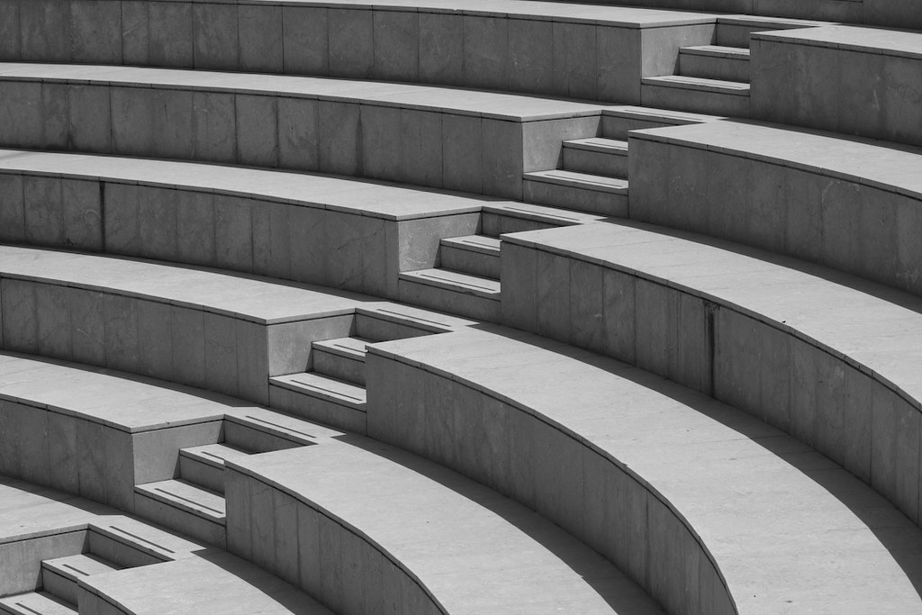 steps A modern amphitheatre with seats and steps Roland Ellison