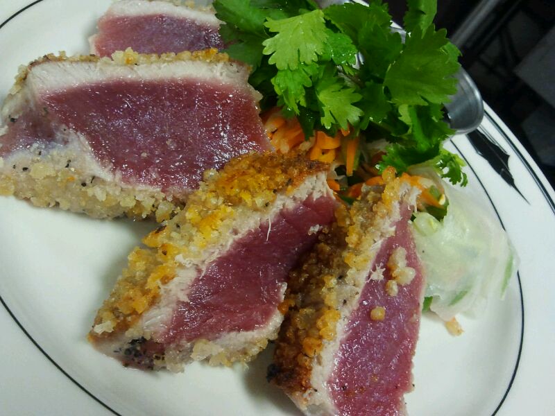 Tempura Crusted Ahi Tuna With A Vegetable Spring Roll And … Flickr