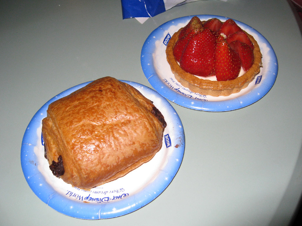 French Pastries Chocloate croissant and strawberry tart fr… Flickr