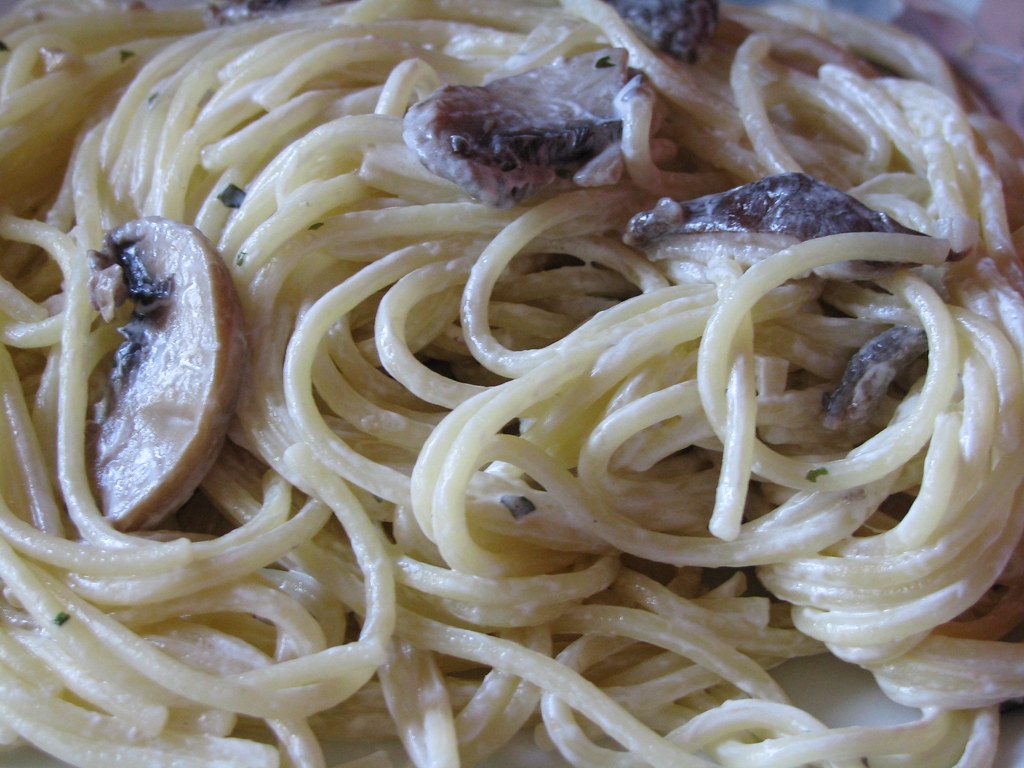 Spaghetti ai funghi Ingredientes para 46 personas 500 … Flickr