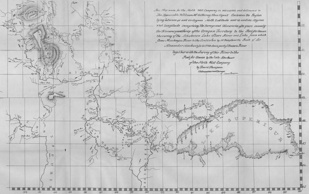 Map of Western British North America (David Thompson 18131814) a