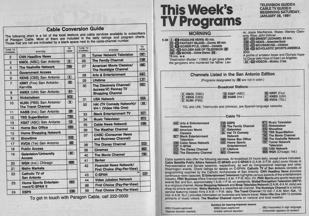 San Antonio Edition (January 26, 1991) From my TV Guide co… Flickr