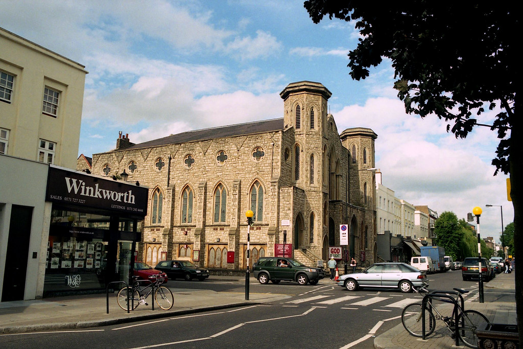 London 2001. Westbourne Grove Church. Notting Hill