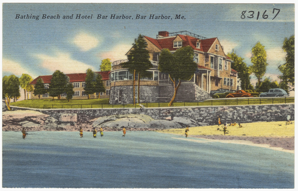 Bathing beach and Hotel Bar Harbor, Bar Harbor, Me. Flickr