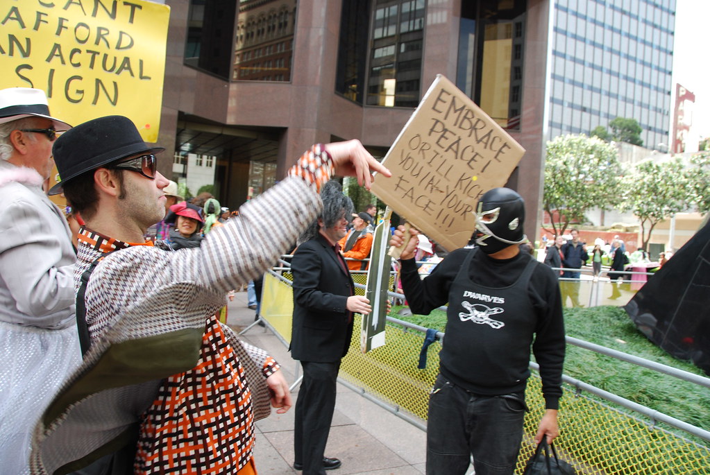 Eddie throwing pennies at the Bank of America black banker… Flickr