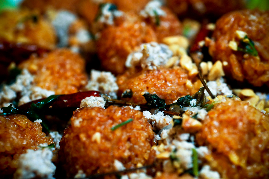 Rice Dish Salad of Red Rice Balls and Pork Mince. Part of … Flickr