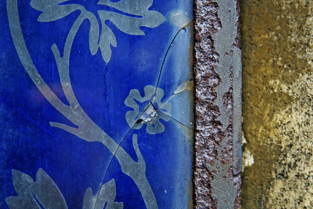 cracked stained glass Cimetière de Passy, Paris, France Flickr