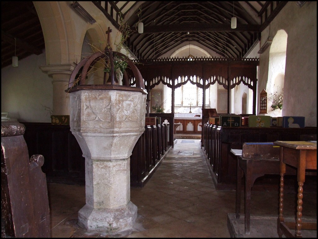 font St Mary, Hargrave, Suffolk Another church in the wood… Flickr