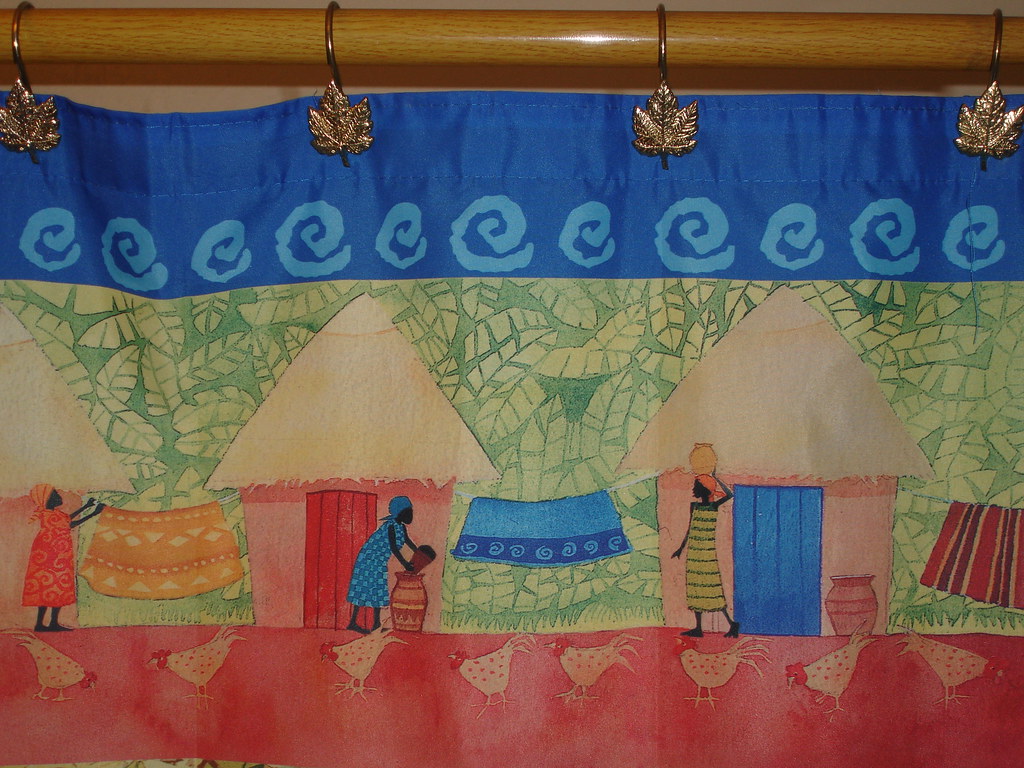 African Themed Shower Curtain This shows the women carryin… Flickr