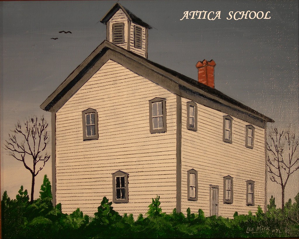 Attica School in Michigan 1872. This twostory, white, woo… Flickr