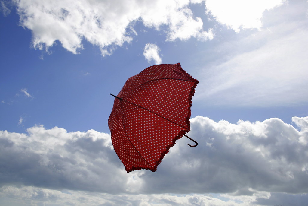 Blue Umbrella Sky View On Black Like painted kites, those … Flickr