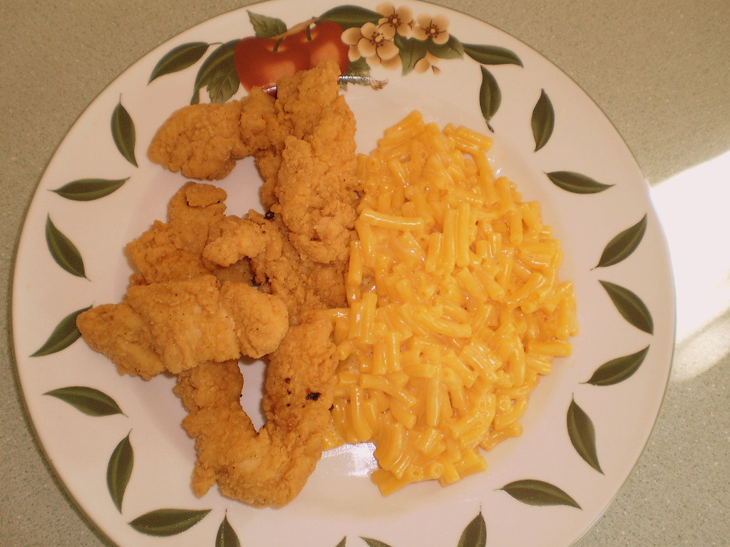 Chicken Tenders and Mac N Cheese and yes, that is hubby's … Flickr