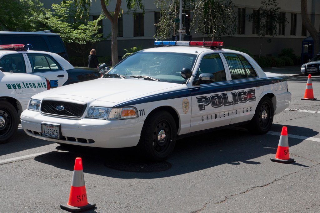 Gridley Biggs Police Cones A Gridley Biggs police car at t… Flickr