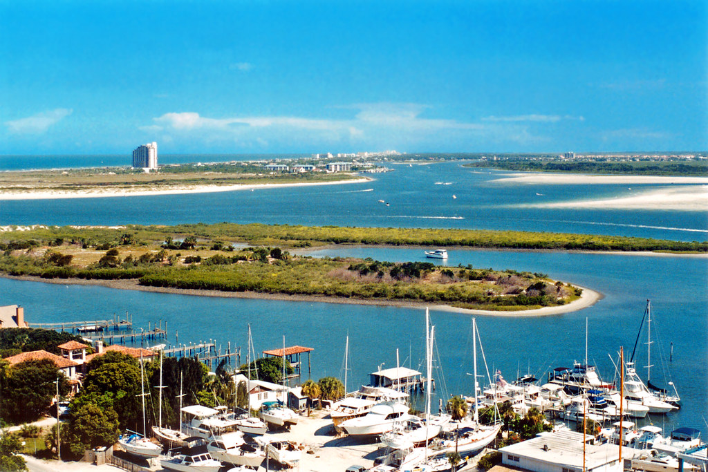 Ponce de Leon Inlet, Intracoastal Waterway, and New Smyrna Beach from