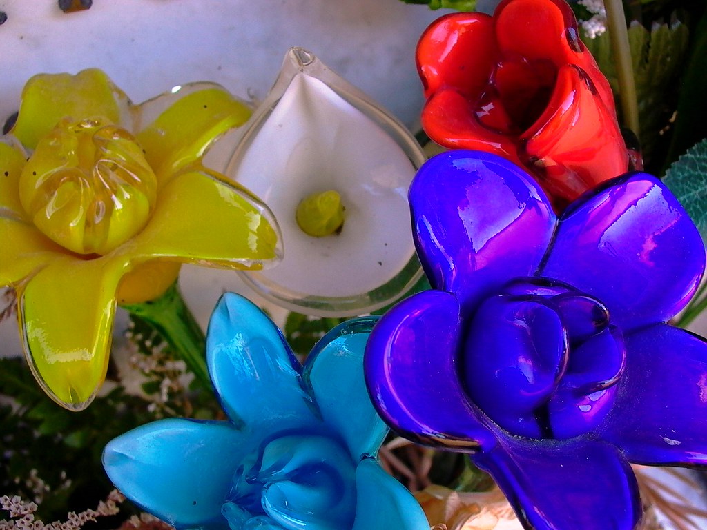 Glass flowers at the cemetery View On Black G. Rangel Flickr
