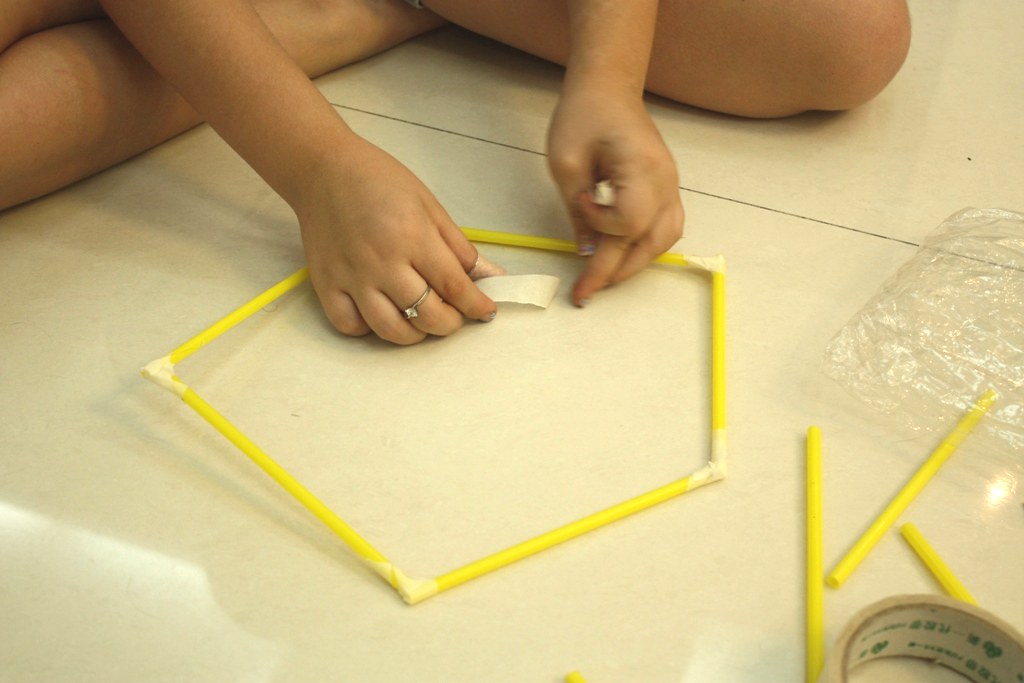 straw tower making pentagon base Jimmie Quick Flickr