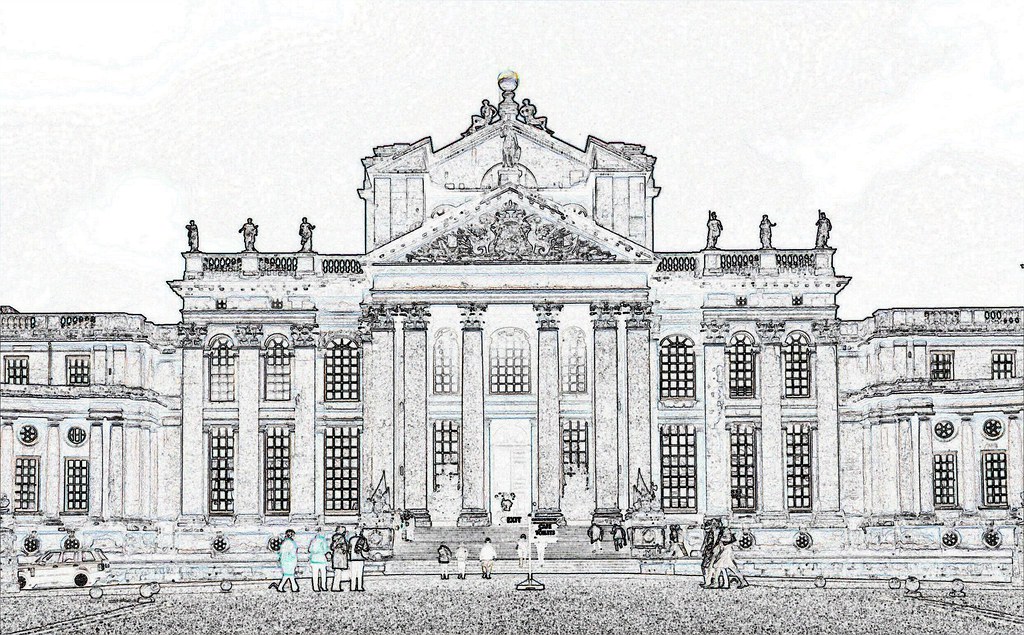 Blenheim Palace Facade as Line Drawing Using the "edge" ef… Flickr