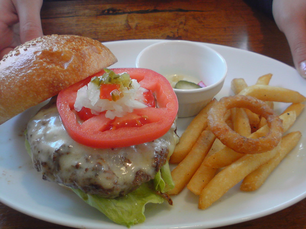 Gruyère cheese burger, cocochi, fujigaoka Hirotomo Oi Flickr