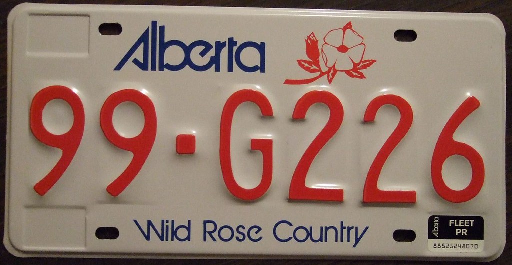 ALBERTA FLEET PRORATED VEHICLE 1993 nonreflective base, c… Flickr