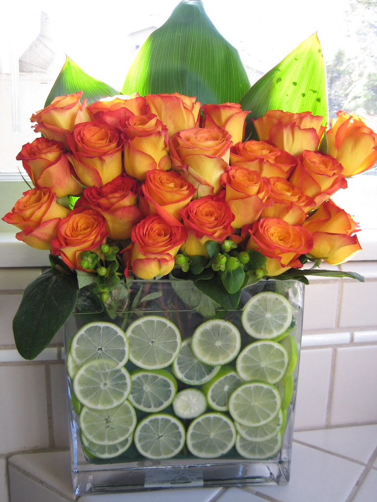 Lime Bouquet Floral arrangement using limes, green berries… Flickr